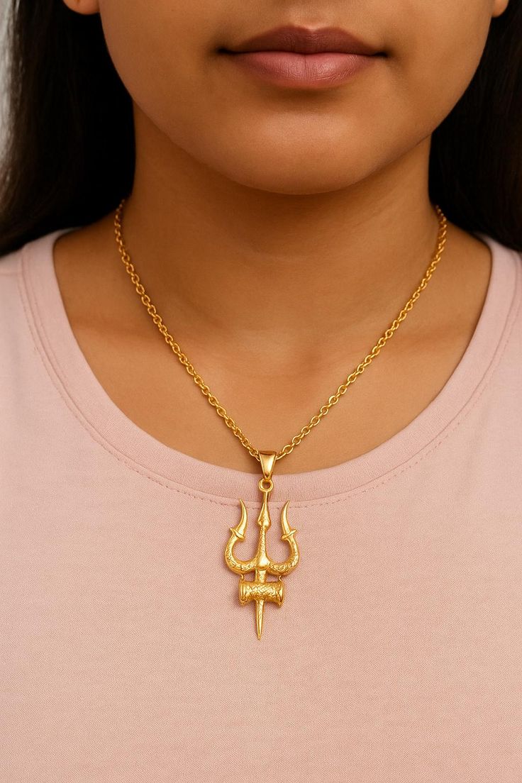 Trishul Pendant With Chain